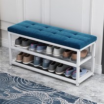 Meainna 가정용 미니 벤치형 신발장 좁은현관 원룸 구두정리대, 블루