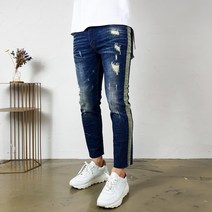 옆라인 투톤 디스트로이드 진청 컷팅진 4종