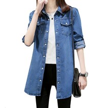 [당일출고]수엠W 간절기 캐주얼 롤업 셔츠 S170 롱청남방