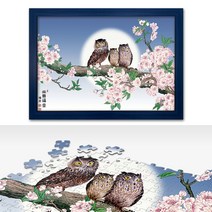 500피스 직소퍼즐 액자세트 부귀복당_ 우드블루 취미퍼즐 벚꽃 교육퍼즐 부엉이퍼즐, 단품, 단품