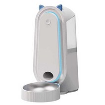 사료 자동급식기 애견 고양이 강아지 밥그릇 급식기, (WiFi 모델) 원격급식- 화이트