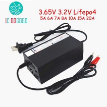 인산철 배터리 시동 충전기 3.65V Lifepo4 리튬 철 인산염 Curren 5A 6A 7A 8A 10A 15A 20A 고속 충전 3.2V 단일 셀 모노머 밸런스, [02] Alligator clip, [06] 15A