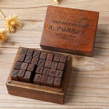 알파벳 빈티지 스탬프 데코스탬프 만들기대장 도장, C 28pc