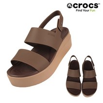 크록스 CROCS 당일발송 우먼 브루클린 로우 웨지 206453-2ZL 모카