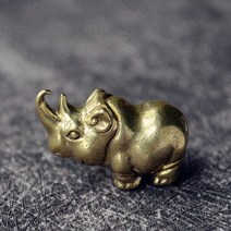 피규어 이글패 골프 이글 트로피 미니 구리 동물 호랑이 독수리 사자 코뿔소 말 포켓 황동 미니어처 장식품 홈 오피스 책상 장식 장난감, Rhinoceros 1