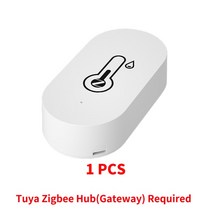 IOT온도계 Tuya-Zigbee 스마트 온도 습도 센서 실내 컨트롤러 모니터링 스피커와 작동 알렉사 구글 홈, 한개옵션1, 01 1 PCS