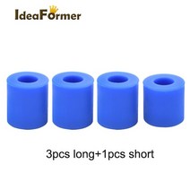 3d 프린터 부품 고온 실리콘 솔리드 스페이서 핫 베드 레벨링 컬럼 3pcs 길이 + cr-10cr10s ender-3 용 1pc 짧은, 2세트, 파란색