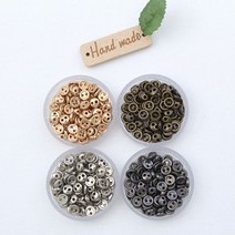 짱패브릭 인형옷부자재)(15개) 4mm 미니금속단추, 흑니켈