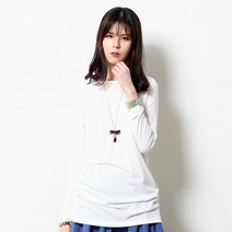 탱크걸 심플 베이직 롱 라운드 티셔츠(S 24141) 기본라운드티