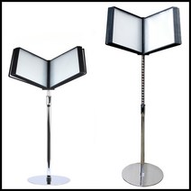 E샵 메뉴북 스탠드 20P 각도 길이 조절 360도 회전 조립식 메뉴판디자인, 블랙