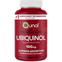 Qunol 퀴놀 메가 코큐텐 유비퀴놀 100mg 100소프트젤