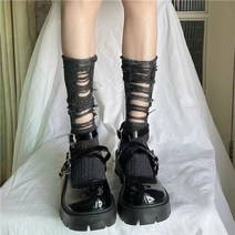 니트양말 니즈삭스 루즈 캐시미어 무봉제 레깅스 원피스 여성 찢어진 고딕 다크 미드 튜브 핸드 컷 y2k 핫 걸 여성 펑크 하라주쿠 의류 액세서리