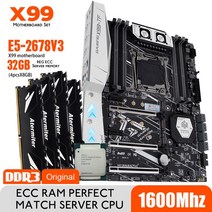 huannzhi x99 x99-tf 마더보드 세트 xeon e5 2678 v3 lga2011-3 4pcs 8gb 32gb pc3 12800r ram 1600mhz ddr3 ecc, 협력사