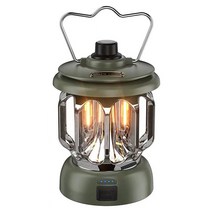 ELSECHO 빈티지 캠핑용 실내용 랜턴 램프, 그린