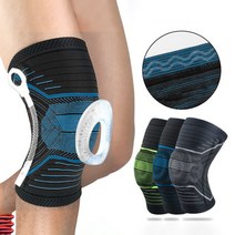 [국내 발송] Zuge 프리미엄 실리콘 3D 더블 스프링 무릎보호대 스포츠 헬스 무릎관절보호대, 블루1개, M