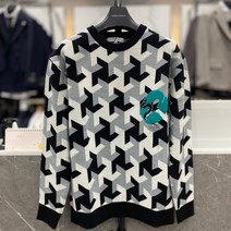 리버클래시 22F/W 블랙 자카드 패턴 스네이크 자수 오버핏 니트 (LIW51917)