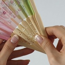 대나무부채 동양화손부채 실크합죽선 여름기념품 접이식 1P B