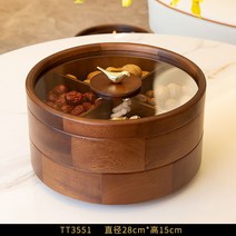 일본식 도시락 초밥 샌드위치 소풍 원형 목조 다과함 통, 2. 새 과일 2단