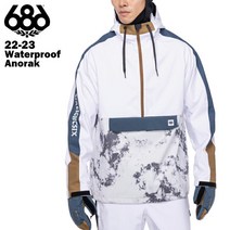 686 SIX EIGHT SIX 식스 에이트 식스 Waterproof Anorak - White Colorblock 22-23 남성 스노우 보드 스키 웨어 재킷 아노락