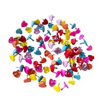 200 Pieces Small Metal Heart Brads Paper Fasteners Accessory for Crafts Amateur Card Making DIY Ph, 한개옵션0