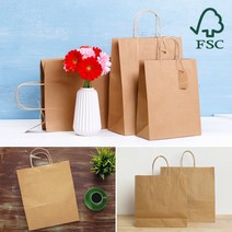 친환경 트위스트 무지 대/중/소 쇼핑백 (수입) 100장, 트위스트 무지 쇼핑백_소 100장