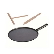 스타우브 STAUB 팬케이크 크레페 프라이팬 28/30cm 택1 (스파츌라 스프레더 포함), 30cm -주물 손잡이