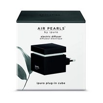 ipuro Air Pearls Plug-In Cube Black - 자신을 채우는 매우 조용한 아로마 디퓨저 - 이동 중에도 사용할 수 있는