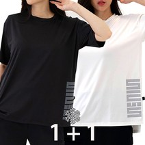 순이들 여성 로고 쿨 아이스 오버핏 기능성 반팔티 1+1