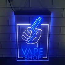 네온사인 무드등 간판 네온조명 led 카페 펍 술집 vape shop holding, 40x60cm, 흰색과 파란색