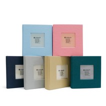 미니 사진앨범 포켓식 4x6 포토앨범 80장, 마카롱 블루, 상세설명 참조