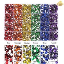 34mm 젤리 컬러 반짝이 수지 라인 석 접착제에 크리스탈 네일 보석 의류 장식 다이아몬드 액세서리, 없음, 19200 set 10+4mm