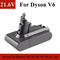 21.6V 다이슨 V6 교체용 배터리 6800mAh/9800mAh/12800mAh 청소기 DC58 DC59 DC61 DC62 등에 사용, 12800mAh