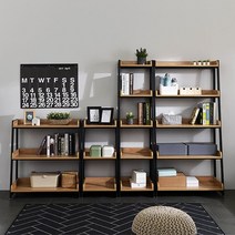 호비마켓 철재 사다리 가벽 선반 멀바우 장식장 정리대, T31B-38 (아카시아)