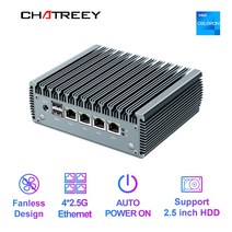 Chatreey 2.5G pfSense 방화벽 인텔 펜티엄 N4000 4 x i225 Nics 소프트 라우터 DDR4 팬리스 미니 PC OPNsense VPN 서버, windows 10, 미국, 8G RAM 1TB SSD, 114.8G RAM 1TB SSD - windows 1