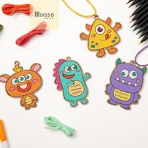 초등학생 만들기 키트 유아 주일학교 우드아트 외계인 어린이, 쿠루-노란색