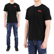[꼼데가르송 플레이] 더블하트 AZ T226 051 1 남성 반팔티셔츠