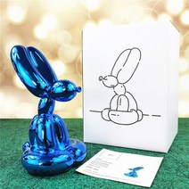 Nikooo 현대 미술 최고의 품질 JK풍선 토끼 색상 금속 도금 토끼 가정 장식품 동상 크리스마스 선물, Blue, 25CM