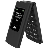 Plum Flipper 4G LTE 언락 플립 폰 TMobile 2022 모델 - 블랙, Black