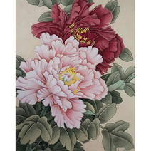 diy정물화그리기 모란꽃이 필무렵 부귀영화 찾아온다는 나비목단 플라워 풍수금전재물도 동양화 색칠하기 선물용 집에서 즐기는 집중력향상 감압 피포페인팅 40*50cm, 부귀모란그리기11번, 40*50cm(액자프레임포함)