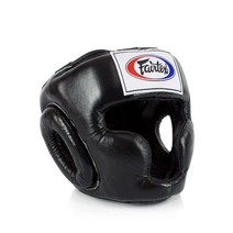 Fairtex 헤드기어 헤드 가드 슈퍼 스파링 대각선 비전 무에타이 복싱 킥복싱용 (HG3 블랙 레이스업 라지), Large, X-Large