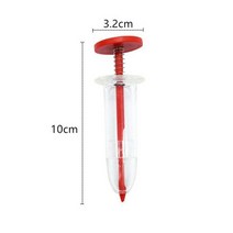 씨앗 파종기 종자 채소 트레이 주사기 미니 파종 디스펜서 정원 수동 파종 도구 꽃 냄비, 협력사, 빨간색 10x3.2cm