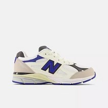 뉴발란스키즈 990v3 화이트 문빔 아동용 쿠션 러닝화 스니커즈 미드솔 컴포트 쿠션 폼 운동화