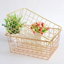 팬트리 수납함 정리함 철제바구니 다용도, 대형, 골드