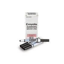 Crayola 오렌지 세척 가능한 마커 브로드 라인 마커 12개, Markers, Black