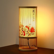 라탄협탁 라탄 봄맞이 아늑한 인테리어 소품 대나무 Weav BedsideTable 램프 손으로 짠 대나무 책상 조명, 02 16x33cm1_01 US plug