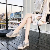 FANSYLI 여성 키높이 운동화 여름 통굽 슬립온