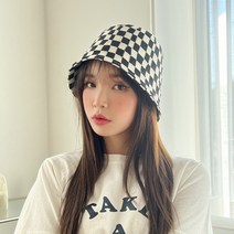 체커보드 니트 벙거지 봄 여름 가을 남녀공용 버킷햇 모자