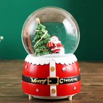 미니어처하우스 크리스마스 스노우 글로브 사실적인 모양 빛나는 공예 음악 산타 클로스 동상 장식품, B41-A