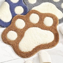 블랑쉬홈 빨아쓰는 미끄럼방지 발매트 욕실 주방 현관 화장실 러그 냥이발바닥, 브라운
