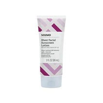 아마존 브랜드 솔리모 쉬어 페이스 선스크린 SPF 30 리프 프렌들리옥티녹세이트 옥시벤존, 리프 프렌들리, 3 Fl Oz(1팩)